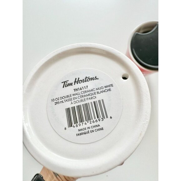 NIB TIM HORTONS x Shawn Mendes Ceramic Travel Mugs - Red/White - Picture 5 of 8
